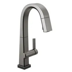 Click here to see Delta 9993T-KS-DST Delta Pivotal Pull-Down Bar/Prep Faucet With Touch2O, Single Handle, MagnaTite, Diamond Seal. ADA, 1.8 GPM, Black Stainless - 9993T-KS-DST