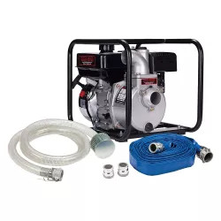 Click here to see Red Lion 617030 Red Lion Engine-Driven Water Transfer Pump Kit, 150 GPM, 92' Max Head, Self-Priming, Aluminum, 2