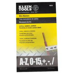 Click here to see Klein 56253 KLEIN 56253 WIRE MARKERS-BLACK LETTERS, NUMBERS AND SYMBOLS