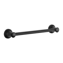 Click here to see Delta 41718-BL Delta Stryke 18in Matte Black Decorative Grab Bar with Mounting Template and Hardware, ADA-Compliant - 41718-BL