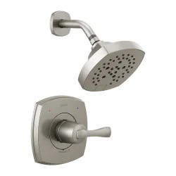 Click here to see Delta T14276-SS Delta Stryke Monitor 14 Series Single-Handle H2Okinetic Shower Faucet with 5-Setting Showerhead, 1.75 GPM, Lever Handle, Stainless - T14276-SS