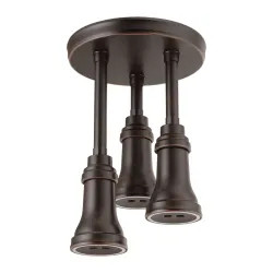 Click here to see Delta 57190-RB25-L Delta LED Pendant 2.5 GPM Single-Setting Spray Raincan Showerhead with H2Okinetic Technology and PowerDrench Spray, Venetian Bronze - 57190-RB25-L