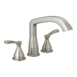 Click here to see Delta T2776-SS Delta Stryke Three Hole Roman Tub Only Trim, Lever Handles, Rigid Spout, ADA, Stainless - T2776-SS