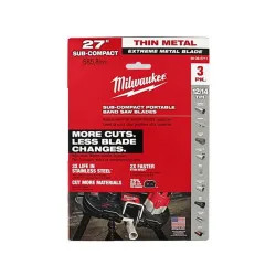 Click here to see Milwaukee 48-39-0711 Milwaukee 48-39-0711 Extreme Thick Metal Bandsaw Blades Deep Cut 12/14 TPI - 3/pk  