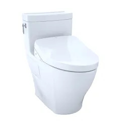 Click here to see Toto MW6263056CEFGA#01 TOTO Aimes WASHLET+ One-Piece Toilet with S500e Bidet Seat, Auto-Open/Close, 1.28 GPF, Auto-Flush, Cotton White - MW6263056CEFGA#01