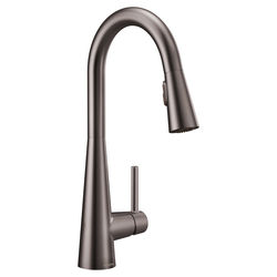 Click here to see Moen 7864BLS Moen Sleek Single Handle High Arc Pull-Down Kitchen Faucet, Black Stainless - 7864BLS