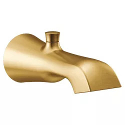 Click here to see Moen S989BG Moen Flara Wall Mounted Brushed Gold Diverter Tub Spout, 1/2-inch Connection Size, Slip Fit - S989BG