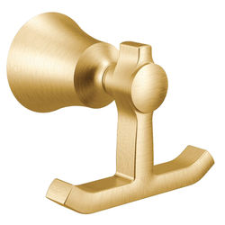 Click here to see Moen YB0303BG Moen YB0303BG Flara Double Robe Hook - Brushed Gold