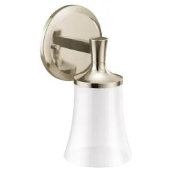 Click here to see Moen YB0361NL MOEN YB0361NL CSI Flara One-Globe Bath Light Sconce, Nickel