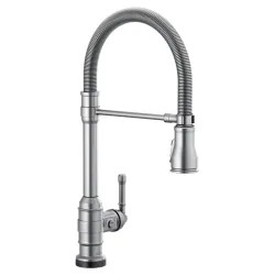 Click here to see Delta 9690T-AR-DST Delta Broderick Pro Touch2O Single Handle Pull-Down Kitchen Faucet w/ Spring Spout, Arctic Stainless - 9690T-AR-DST