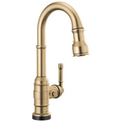 Click here to see Delta 9990T-CZ-DST Delta Broderick Single Handle Pull-Down Bar/Prep Faucet, Touch2O, Diamond Seal, MagnaTite, ADA, 1.8 GPM, Champagne Bronze - 9990T-CZ-DST