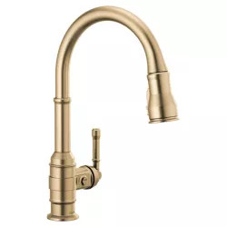 Click here to see Delta 9190-CZ-DST Delta Broderick Single Handle High Arc Pull-Down Kitchen Faucet, Champagne Bronze - 9190-CZ-DST