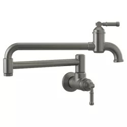 Click here to see Delta 1190LFL-KS-DST Delta Broderick Wall-Mount Pot Filler Facet w/ Diamond Seal, Black Stainless - 1190LFL-KS-DST