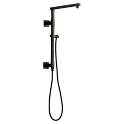 Click here to see Delta 58410-BL Delta Universal Showering 18in Angular Shower Column Kit with Stretchable Hose for Shower Head and Hand Shower, Matte Black - 58410-BL