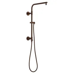 Click here to see Delta 58810-RB Delta Universal Showering 18in Round Shower Column Kit with Stretchable Hose for Shower Head and Hand Shower, Venetian Bronze - 58810-RB