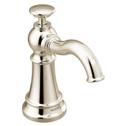 Click here to see Moen S3945NL Moen Traditional 18 Oz. Liquid Soap/Lotion Dispenser, Hook Spout, Polished Nickel - S3945NL