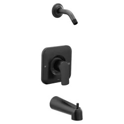 Click here to see Moen T2813NHBL Moen Rizon Posi-Temp Tub/Shower Faucet, Single Lever Handle, M-PACT, Less Showerhead,  Matte Black - T2813NHBL