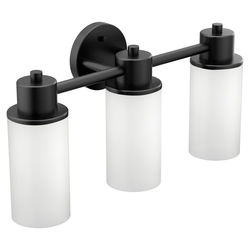 Click here to see Moen DN0763BL Moen DN0763BL  Iso Three Globe Bath Light - Matte Black