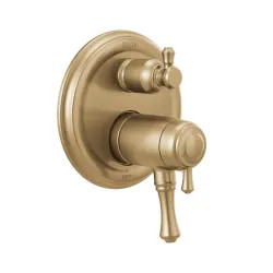 Click here to see Delta T27T997-CZ Delta Traditional TempAssure 17T Series Two-Handle Valve Trim w/ 6-Function Diverter, Lever Handles, Champagne Bronze - T27T997-CZ