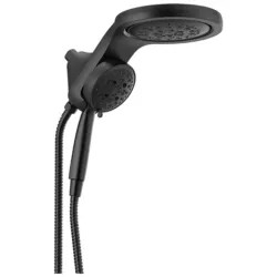 Click here to see Delta 58680-BL25 Delta HydroRain 5-Setting Two-In-One 2.5 GPM Shower Head with  Handshower, H2Okinetic Technology, MagnaTite Docking, Matte Black - 58680-BL25