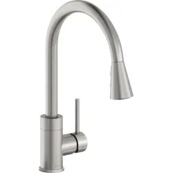 Click here to see Elkay LKAV3031LS Elkay Avado Single Handle Pull-Down Kitchen Faucet, Forward Only Lever, Lustrous Steel - LKAV3031LS