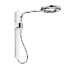 Click here to see Moen N207R0CH Moen Nebia 8in Single-Spray Function Spa Shower Head with Adjustable Sliding Arm, Rainshower, 1.3 GPM, Atomized Spray, Chrome/White - N207R0CH