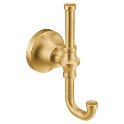 Click here to see Moen YB0503BG Moen YB0503BG Colinet Double Robe Hook - Brushed Gold