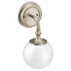 Click here to see Moen YB0561BN Moen YB0561BN CSI Colinet One Globe Bath Sconce Light, Brushed Nickel