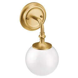 Click here to see Moen YB0561BG Moen YB0561BG CSI Colinet One Globe Bath Sconce Light, Brushed Gold