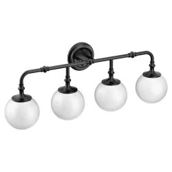 Click here to see Moen YB0564BL Moen YB0564BL CSI Colinet Four Globe Bath Sconce Light, Matte Black