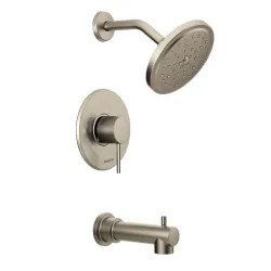 Click here to see Moen UT3293EPBN Moen Align M-Core 3-Series Tub/Shower Faucet with 1.75 GPM Rainshower, 1-Function, Single Lever Handle, M-PACT, Immersion, Brushed Nickel - UT3293EPBN
