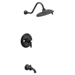Click here to see Moen UTS33103BL Moen Weymouth M-Core 3-Series Tub/Shower Faucet with 2.5 GPM Rainshower, 2-Function, Single Lever Handle, M-PACT, Immersion, Matte Black - UTS33103BL