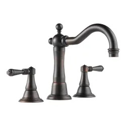 Click here to see Brizo 65336LF-RB Brizo Tresa Two-Handle Widespread Venetian Bronze Bathroom Faucet with Metal Pop-Up, 1.5 GPM, Quick-Snap, Three-Hole - 65336LF-RB