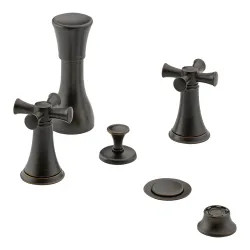 Click here to see Brizo 68405-RBLHP Brizo Baliza Two-Handle Bidet Faucet with Diverter and Metal Pop-Up, 4-Hole, Less Handles, Venetian Bronze  - 68405-RBLHP 