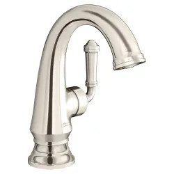 Click here to see American Standard 7052121.013 American Standard Delancey Single-Handle Polished Nickel Bathroom Faucet with Brass Pop-Up Drain, Side Lever Handle, 1.2 GPM - 7052121.013