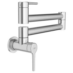 Click here to see American Standard 4803900.075 American Standard Studio S Wall-Mount Pot Filler Kitchen Faucet, 4.0 GPM, Stainless Steel - 4803900.075