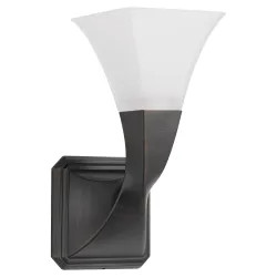 Click here to see Brizo 697030-RB Brizo Virage Single-Light Sconce with Satin-Etched Glass Dome, 60 Watts, Venetian Bronze - 697030-RB