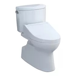 Click here to see Toto MW4743084CEFG#01 TOTO Vespin II WASHLET+ Two-Piece Toilet with C5 Bidet Seat, 1.28 GPF, Cotton White - MW4743084CEFG#01