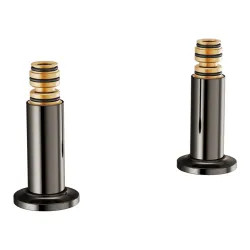 Click here to see Brizo T71765-BNX Brizo Deck Mount Tub Filler Unions with Dual Column, Solid Brass, Brilliance Black Onyx - T71765-BNX