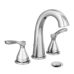 Click here to see Delta 35775-MPU-DST Delta Stryke Widespread Bathroom Faucet With Metal Pop-Up, Two Lever Handles, Diamond Seal, ADA, 1.2 GPM, Chrome - 35775-MPU-DST