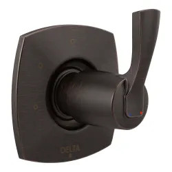 Click here to see Delta T11876-RB Delta Stryke 3-Function Diverter Valve Trim, Lever Handle, 2-Port, Venetian Bronze - T11876-RB