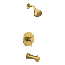 Click here to see Moen UT2193EPBG Moen Align M-Core 2-Series Tub/Shower Faucet, 1.75 GPM, 1-Function, Single Lever Handle, M-PACT, Eco-Performance, Brushed Gold - UT2193EPBG