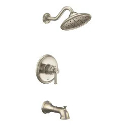 Click here to see Moen UT2313EPNL Moen Belfield M-Core 2-Series Tub/Shower Faucet with 1.75 Rainshower, 1-Function, Single Lever Handle, M-PACT, Immersion, Polished Nickel - UT2313EPNL