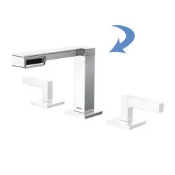 Click here to see Brizo 65322LF-PCLHP Brizo Frank Lloyd Wright Two-Handle Widespread Lavatory Faucet, 1.2 GPM, Three-Hole, Less Handles, Less Drain, Polished Chrome - 65322LF-PCLHP