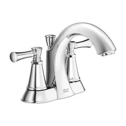 Click here to see  7022201.002 American Standard Chancellor Two-Handle Centerset Polished Chrome Bathroom Faucet with Speed Connect Drain, 1.2 GPM, Lever Handle, Lead-Free - 7022201.002