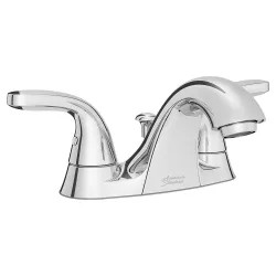 Click here to see  9091201.002 American Standard Cadet 2.0 Two-Handle Centerset Chrome Bathroom Faucet with Pop-Up Drain, 1.2 GPM, Lever Handles, Lead-Free - 9091201.002