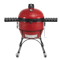 Click here to see  BJ24RHC Kamado Joe Big Joe II 24in Ceramic Grill with Cart and Locking Wheels, 450 sq-in Cooking Space, Red - BJ24RHC