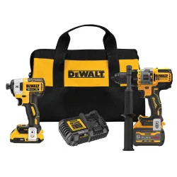 Click here to see  DCK2100D1T1 DeWALT DCK2100D1T1 FLEXVOLT Hammer Drill/Driver Kit, Cordless, Brushless - 20V MAX