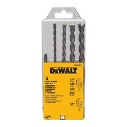 Click here to see  DWAF5470 DeWALT DWAF5470 Hammer Drill Bit Set - 5 Pieces