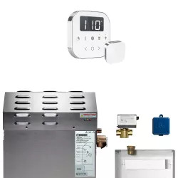 Click here to see Mr. Steam 09C1AEAB000 Mr Steam MS400EC1 9kW Steam Generator with AirButler White Package in Polishe Chrome - 09C1AEAB000